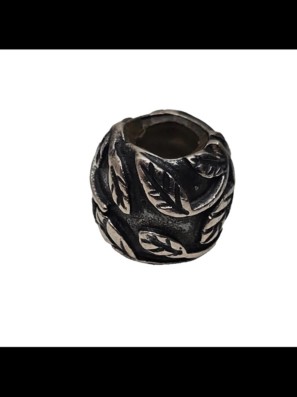 Authentic Pandora Vine Leaves Charm Bead 925 Sterling Silver Oxidized Finish